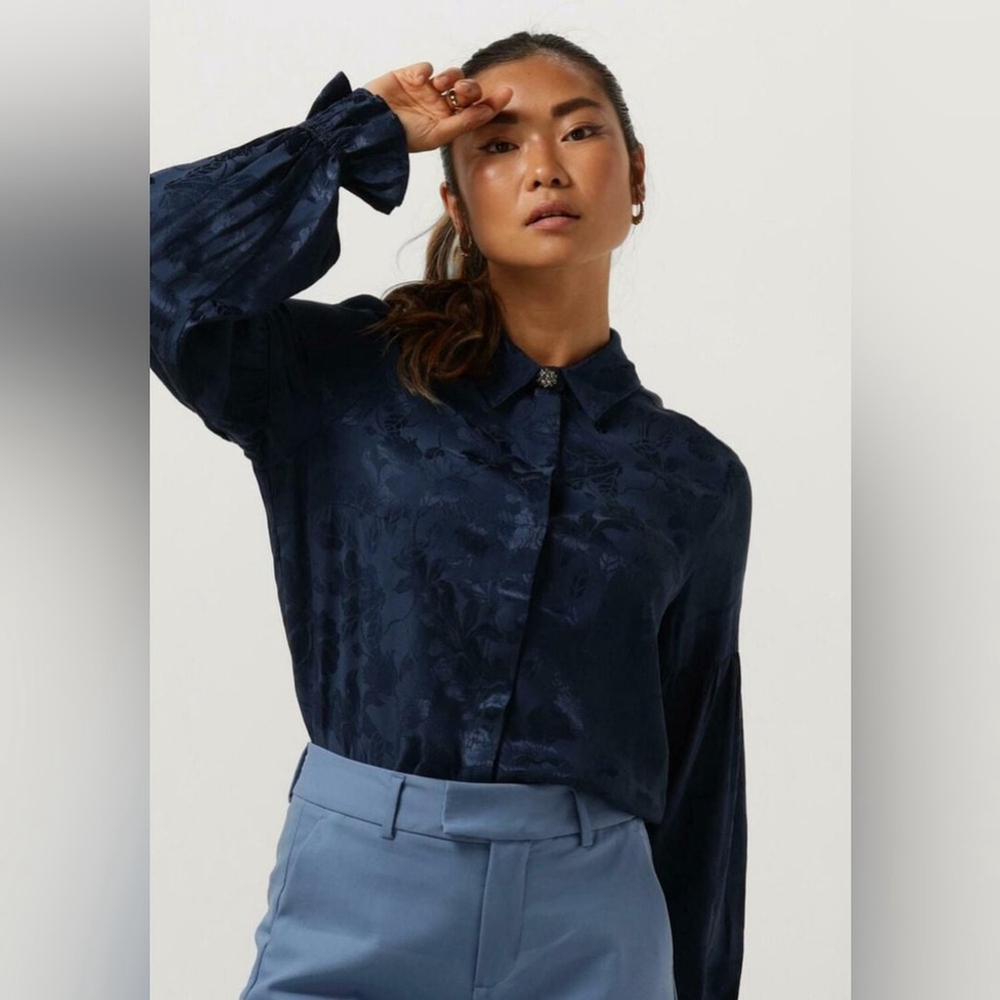 MOS MOSH Elegant Navy Blue Women's Top NWT